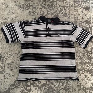 South Pole Boys Black & Gray Striped Polo